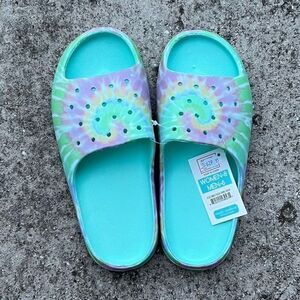 NWT Sz Womens 8/Mens 6 Simply Southern Swirl Sea Green‎ Unisex Slides